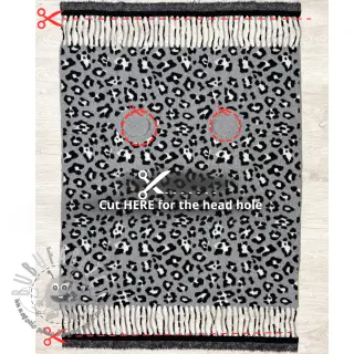 Poncho PRATO boiled wool Panther grey