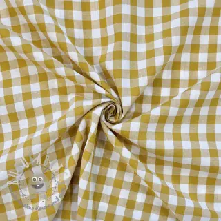 Tessuto di cotone Check ochre