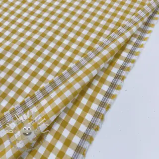 Tessuto di cotone Check ochre