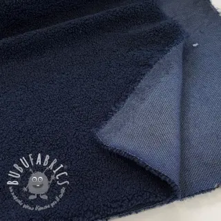 Tessuto per cappotti TEDDY navy