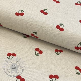 Tessuto decorativo Linenlook Cherries natural