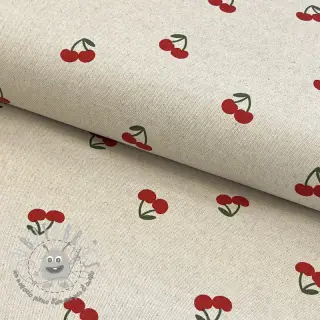 Tessuto decorativo Linenlook Cherries natural