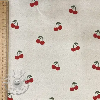 Tessuto decorativo Linenlook Cherries natural