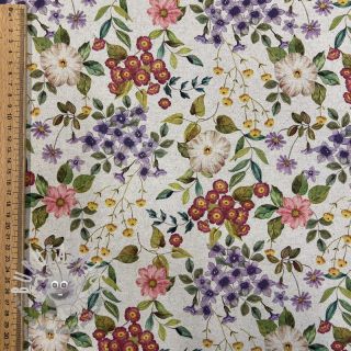 Tessuto decorativo Linenlook Flowers meadow digital print