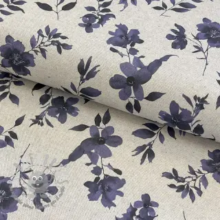 Tessuto decorativo Linenlook Night flowers digital print
