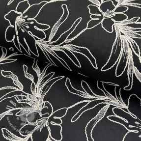 Tessuto di cotone EMBROIDERY GABARDINE Luana black