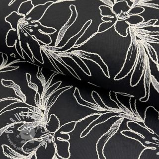 Tessuto di cotone EMBROIDERY GABARDINE Luana black