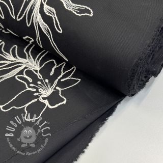 Tessuto di cotone EMBROIDERY GABARDINE Luana black