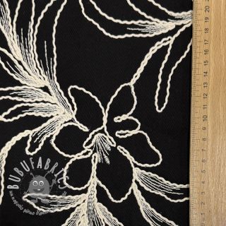 Tessuto di cotone EMBROIDERY GABARDINE Luana black
