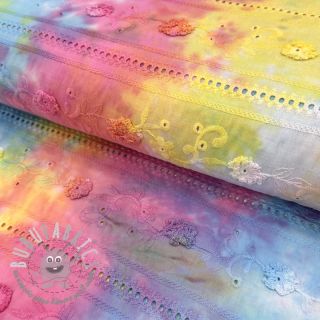 Tessuto di cotone EMBROIDERY Tie dye Della design B