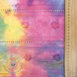 Tessuto di cotone EMBROIDERY Tie dye Della design B