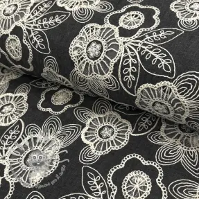 Tessuto di cotone JEANS EMBROIDERY Niva design C