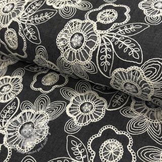 Tessuto di cotone JEANS EMBROIDERY Niva design C