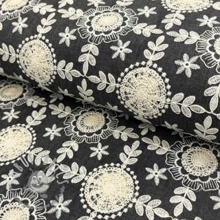 Tessuto di cotone JEANS EMBROIDERY Niva design D