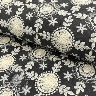 Tessuto di cotone JEANS EMBROIDERY Niva design D