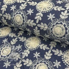 Tessuto di cotone JEANS EMBROIDERY Niva design B