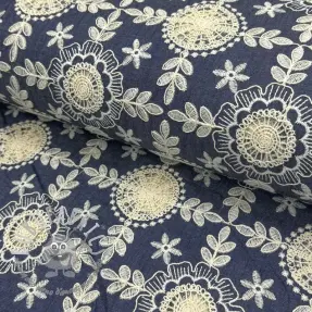 Tessuto di cotone JEANS EMBROIDERY Niva design B