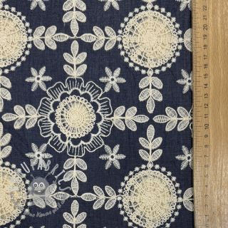 Tessuto di cotone JEANS EMBROIDERY Niva design B