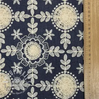 Tessuto di cotone JEANS EMBROIDERY Niva design B