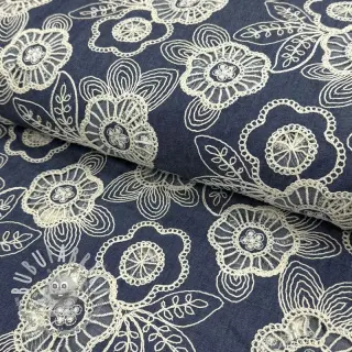 Tessuto di cotone JEANS EMBROIDERY Niva design A