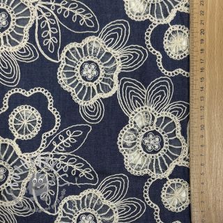 Tessuto di cotone JEANS EMBROIDERY Niva design A