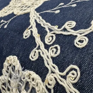 Tessuto di cotone JEANS EMBROIDERY Flora design C