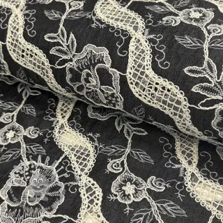 Tessuto di cotone JEANS EMBROIDERY Flora design E