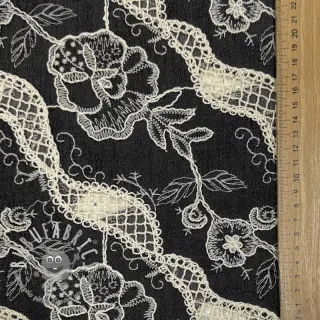 Tessuto di cotone JEANS EMBROIDERY Flora design E