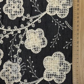 Tessuto di cotone JEANS EMBROIDERY Flora design F