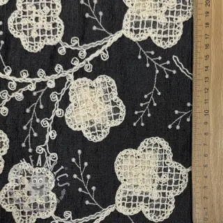 Tessuto di cotone JEANS EMBROIDERY Flora design F