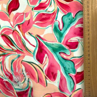 Viscosa SATIN Giselle red digital print