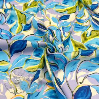 Viscosa SATIN Giselle blue digital print