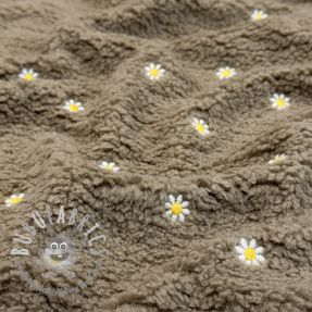 Tessuto per cappotti TEDDY EMBROIDERY Mini taupe