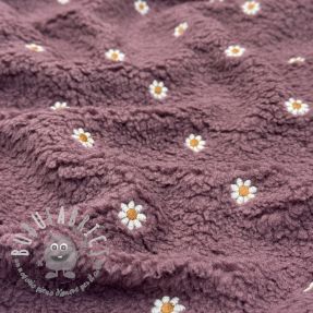 Tessuto per cappotti TEDDY EMBROIDERY Mini rosewood