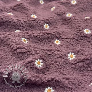 Tessuto per cappotti TEDDY EMBROIDERY Mini rosewood