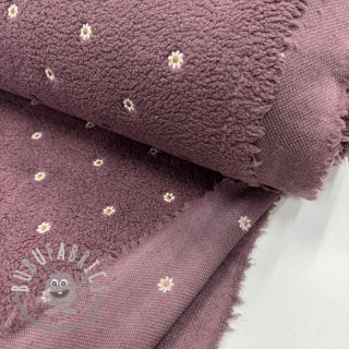Tessuto per cappotti TEDDY EMBROIDERY Mini rosewood