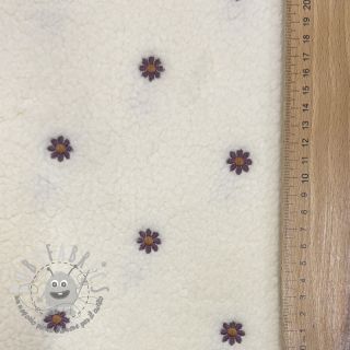 Tessuto per cappotti TEDDY EMBROIDERY Mini ecru