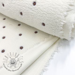 Tessuto per cappotti TEDDY EMBROIDERY Mini ecru
