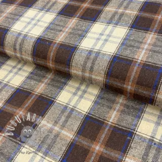 Tessuto di cotone YARN DYED CHECK BRUSHED brown