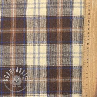 Tessuto di cotone YARN DYED CHECK BRUSHED brown